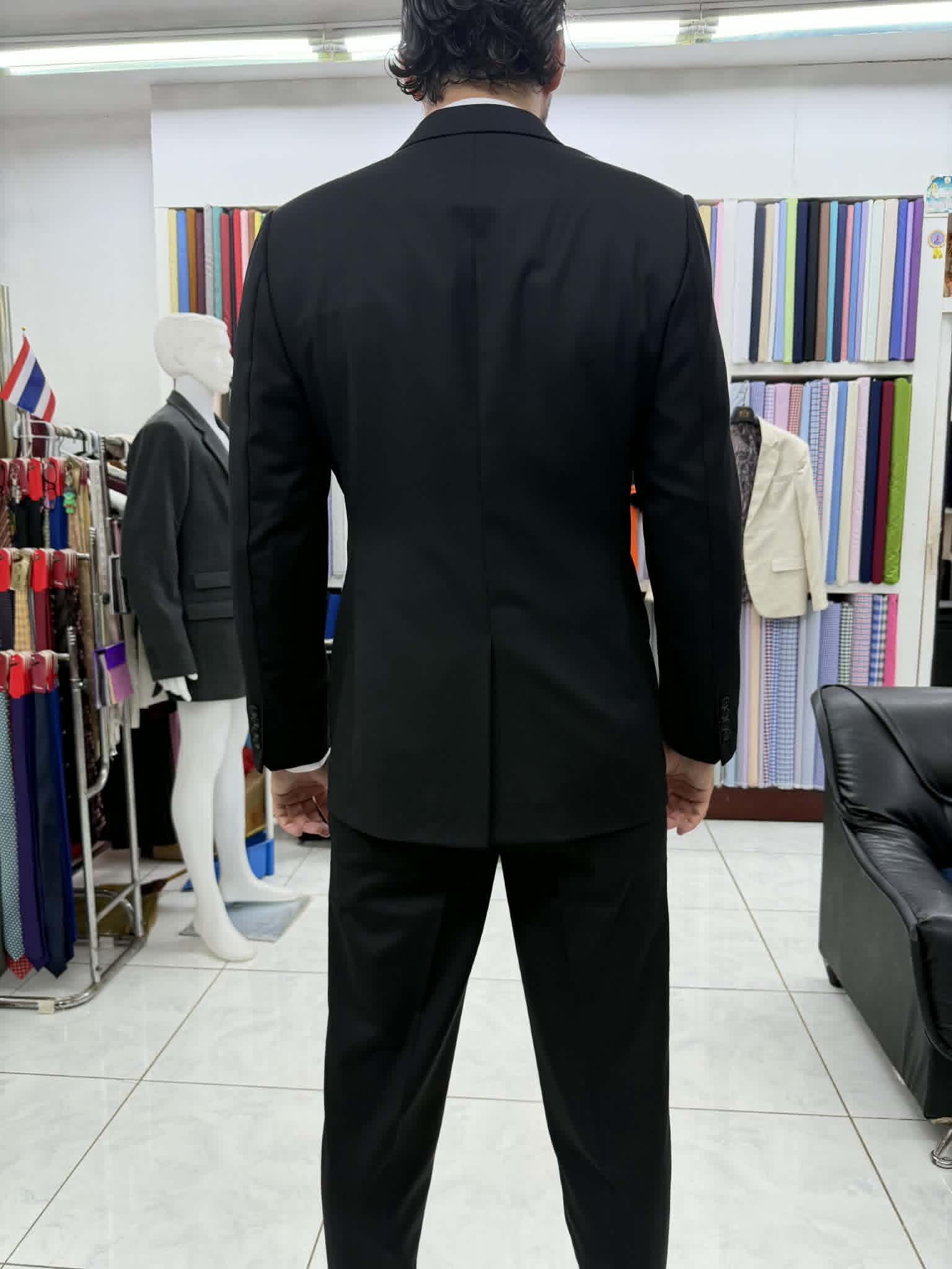 Suit back view fitting